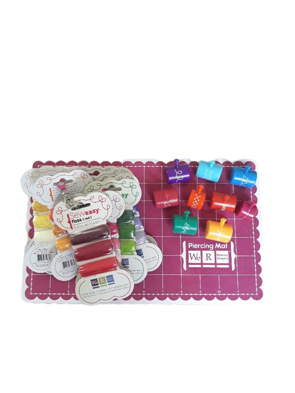 We R Memory Keepers Bundle Embroidery Floss (10 pks), Stitch Piercers & Foam Mat